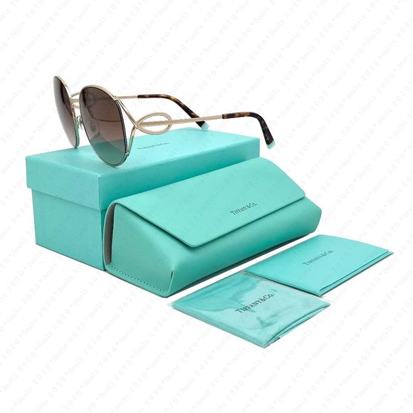 Tiffany & Co. TF3065 60213B 56mm Pale Gold Sunglasses - Picture 1 of 11